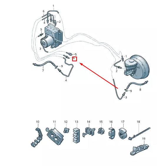 NEW VW TOUAREG 7P HYDRAULICS TO SEPARATION POINT BRAKE PIPE 7P0614729C