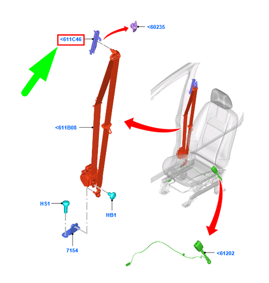 new ford tourneo connect mk2 front seat height adjuster assy 2008802 original