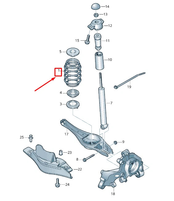 NEW VW GOLF VII VARIANT BA MK7 REAR COIL SPRING 5Q0511115MR