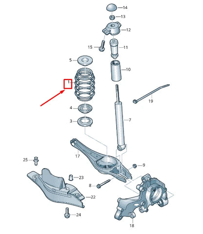 NEW VW GOLF VII VARIANT BA MK7 REAR COIL SPRING 5Q0511115MR