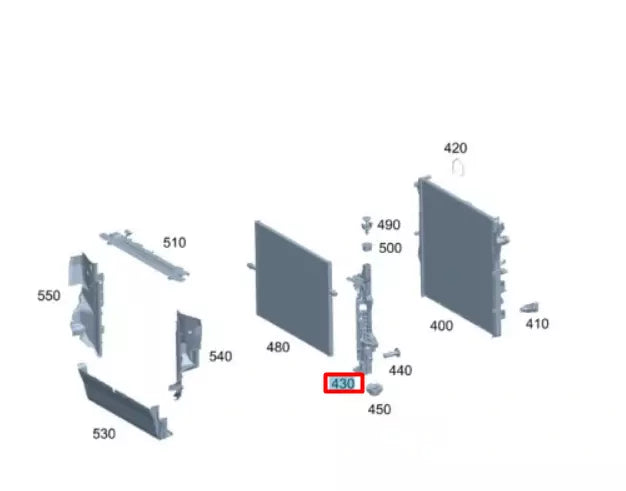 NEW MB SPRINTER 907 910 RIGHT RADIATOR SUPPORT SIDE PANEL A9075040100 ORIGINAL