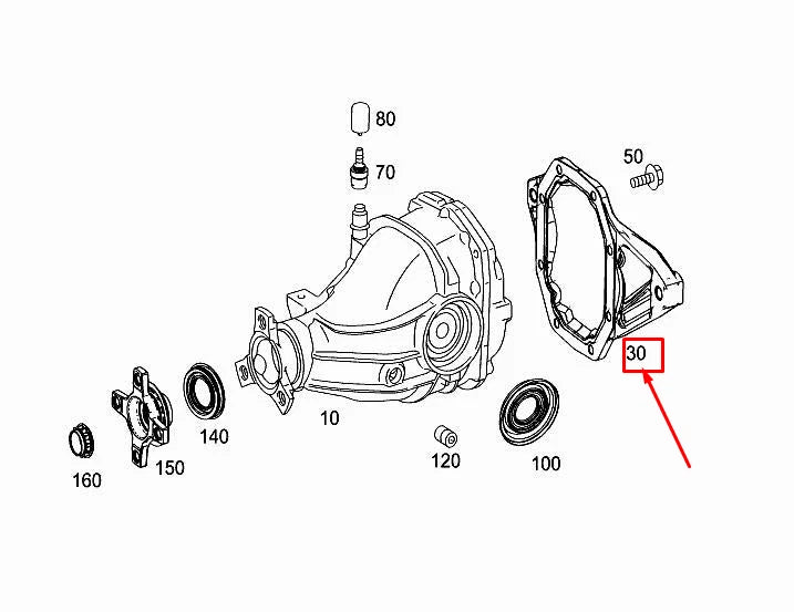 NEW MERCEDES-BENZ CLS C257 REAR AXLE DIFFERENTIAL END COVER A2053510400 ORIGINAL