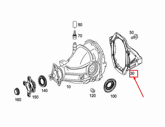 NEW MERCEDES-BENZ CLS C257 REAR AXLE DIFFERENTIAL END COVER A2053510400 ORIGINAL
