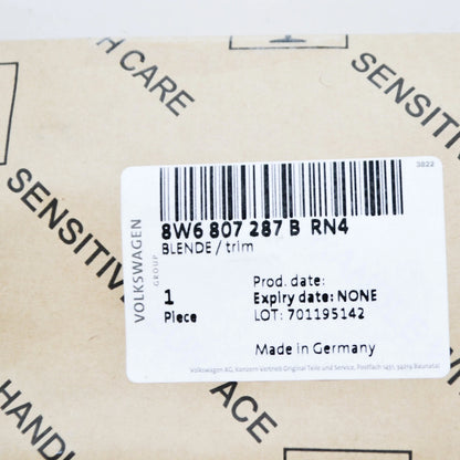 NEW AUDI A5 SPORTBACK 8W6 FRONT GRILLE NUMBER HOLDER 8W6807287BRN4 ORIGINAL