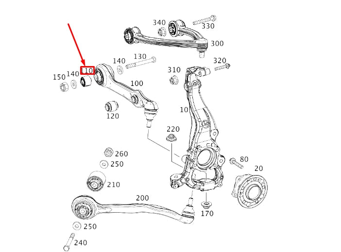 NEW MB S W222 FRONT LOWER CONTROL ARM INNER BUSHING A2223331500 ORIGINAL