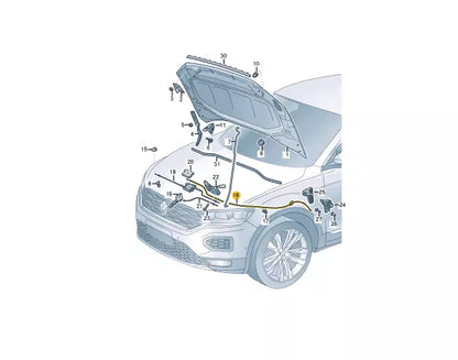 NEW VOLKSWAGEN T-ROC A11 FRONT BONNET HOOD LID LOCK CABLE 2GA823535