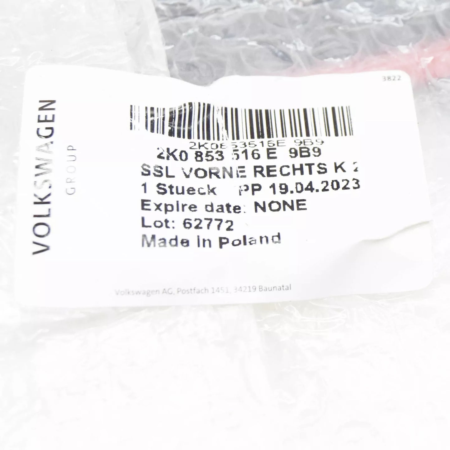 NEW VOLKSWAGEN CADDY 2K MK3 FRONT RIGHT DOOR LOWER MOLDING 2K0853516E9B9