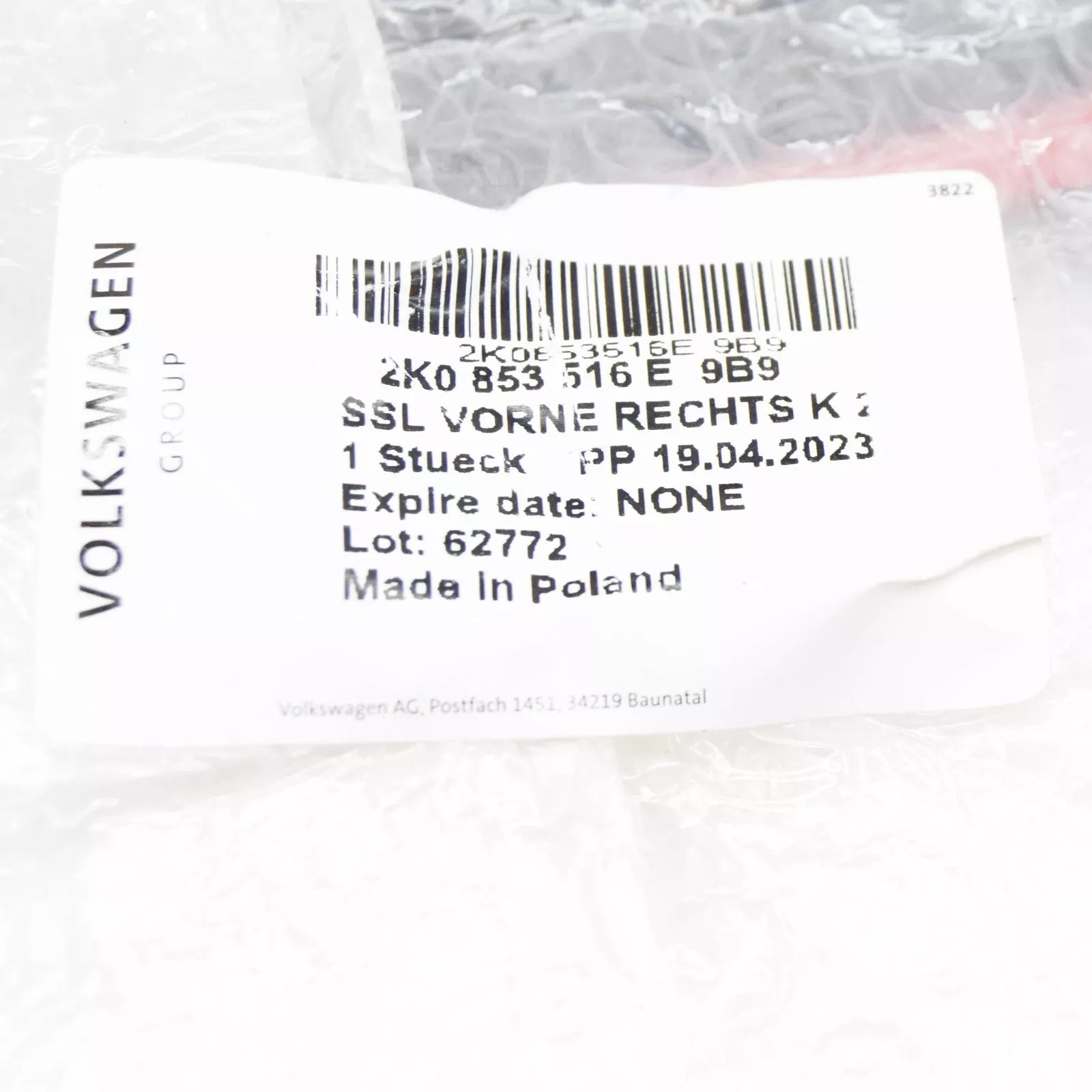 NEW VOLKSWAGEN CADDY 2K MK3 FRONT RIGHT DOOR LOWER MOLDING 2K0853516E9B9