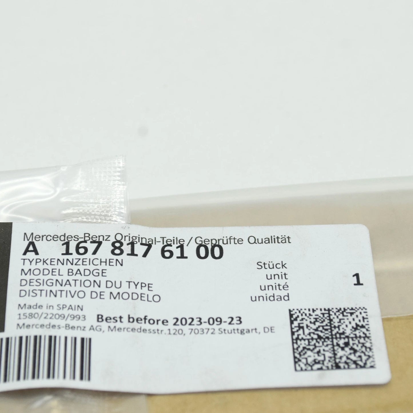 NEW MERCEDES-BENZ GLE W167 REAR AMG TRUNK BOOTLID BADGE A1678176100 ORIGINAL