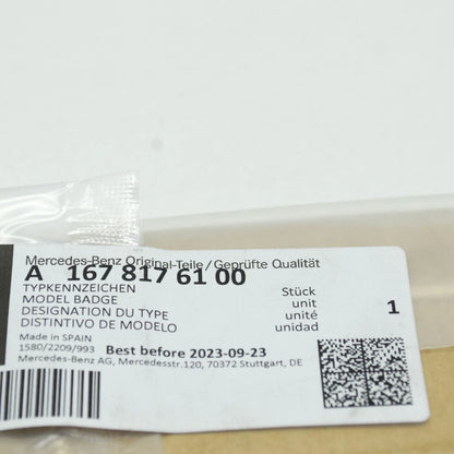 NEW MERCEDES-BENZ GLE W167 REAR AMG TRUNK BOOTLID BADGE A1678176100 ORIGINAL