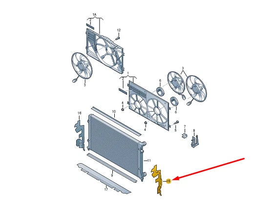 NEW VOLKSWAGEN JETTA MK6 A6 RADIATOR AIR DUCT LEFT 5C6121283G ORIGINAL