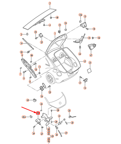 NEW VW BEETLE 9C REAR LID TRUNK LOCK ACTUATOR 1C0959781 ORIGINAL