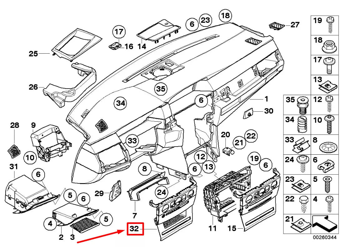 NEW BMW 5 E60 CENTER DASHBOARD CLIMATE CONTROL COVER 51456951026 6951026