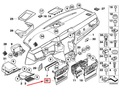 NEW BMW 5 E60 CENTER DASHBOARD CLIMATE CONTROL COVER 51456951026 6951026