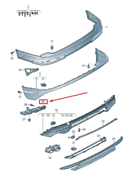 NEW AUDI Q7 4M REAR RIGHT BUMPER CLOSING ELEMENT 4M0807348 ORIGINAL