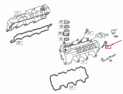 NEW MERCEDES-BENZ ML W163 ENGINE CYLINDER HEAD COVER SCREW A0019908422 ORIGINAL