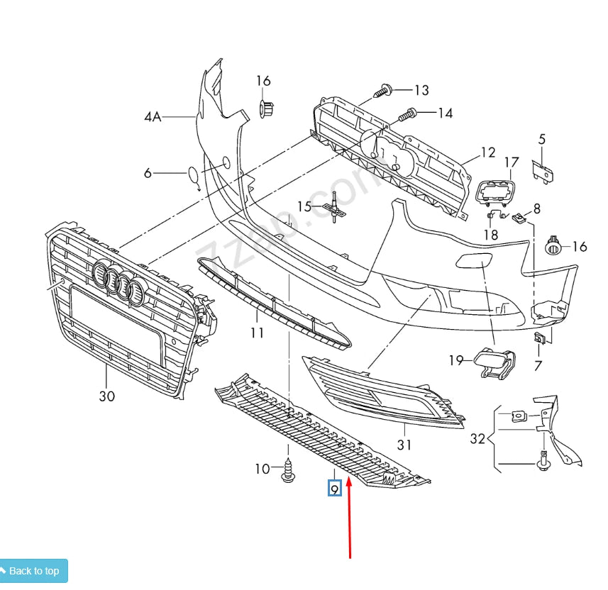 NEW AUDI A4 B8 FRONT BUMPER PROTECTION PLATE TRIM 8K0807611E ORIGINAL
