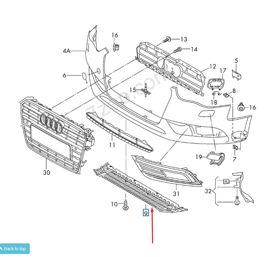 NEW AUDI A4 B8 FRONT BUMPER PROTECTION PLATE TRIM 8K0807611E ORIGINAL