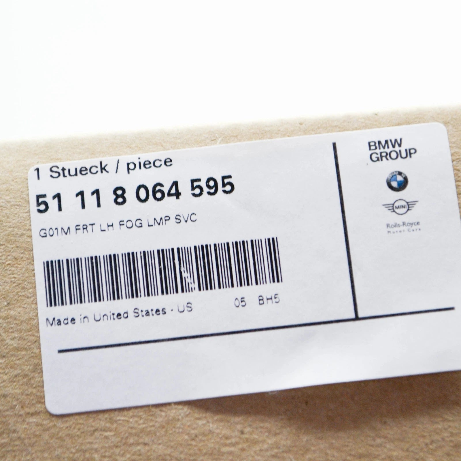 NEW BMW X3 G01 FRONT BUMPER LEFT FOG LAMP BRACKET 51118064595 ORIGINAL