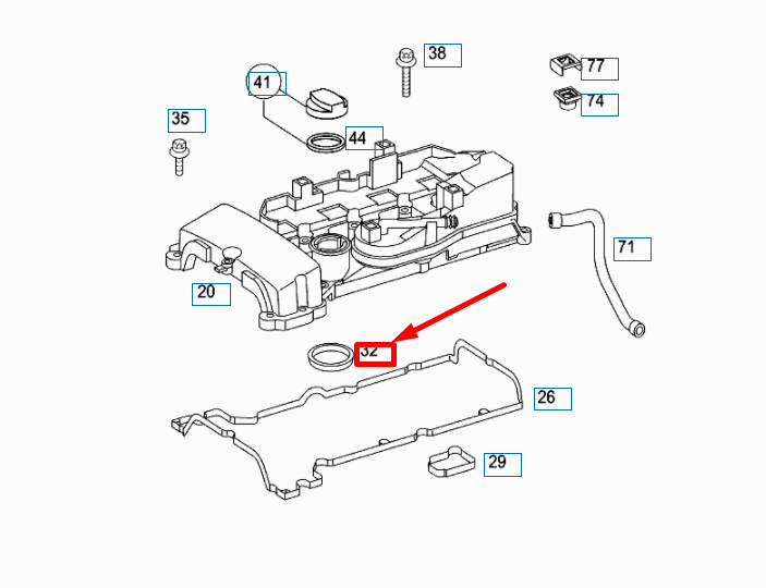 NEW MERCEDES-BENZ SLK R171 OIL FILLER NECK SEAL A2710160721 ORIGINAL