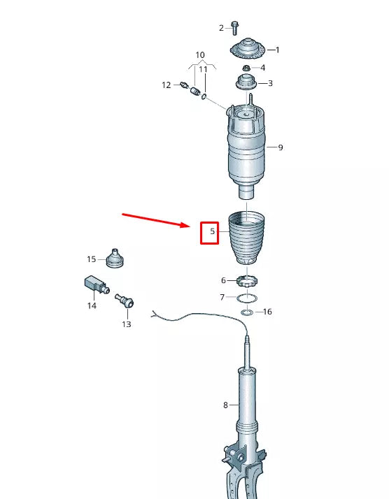 NEW VW TOUAREG MK2 FRONT SUSPENSION STRUT PROTECTIVE SLEEVE 7P0412137E