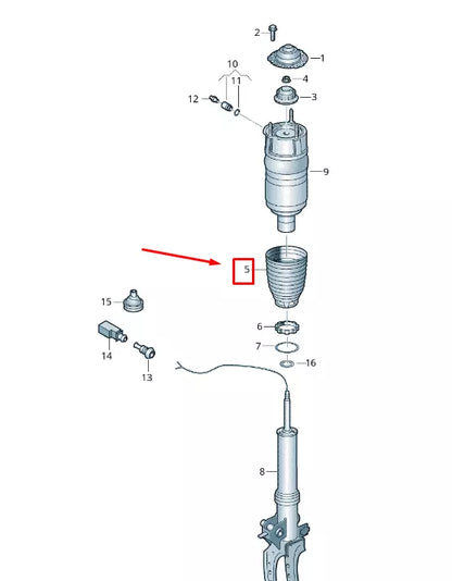 NEW VW TOUAREG MK2 FRONT SUSPENSION STRUT PROTECTIVE SLEEVE 7P0412137E