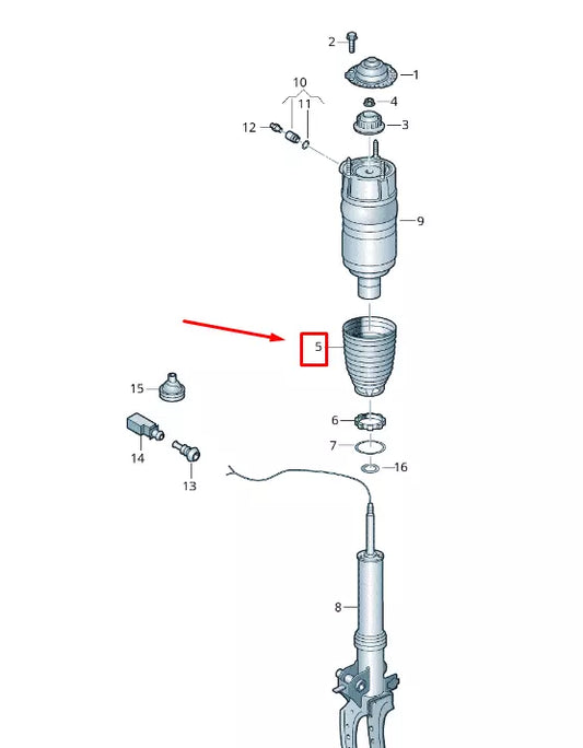 NEW VW TOUAREG MK2 FRONT SUSPENSION STRUT PROTECTIVE SLEEVE 7P0412137E