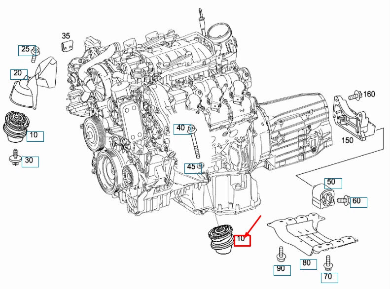 NEW MERCEDES-BENZ S W221 FRONT SIDE ENGINE MOUNT A2212403717