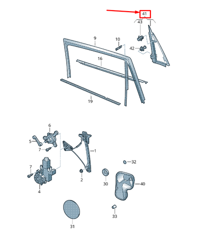 NEW VW POLO 6R REAR RIGHT DOOR WINDOW FRAME TRIM 6R0839902041 ORIGINAL