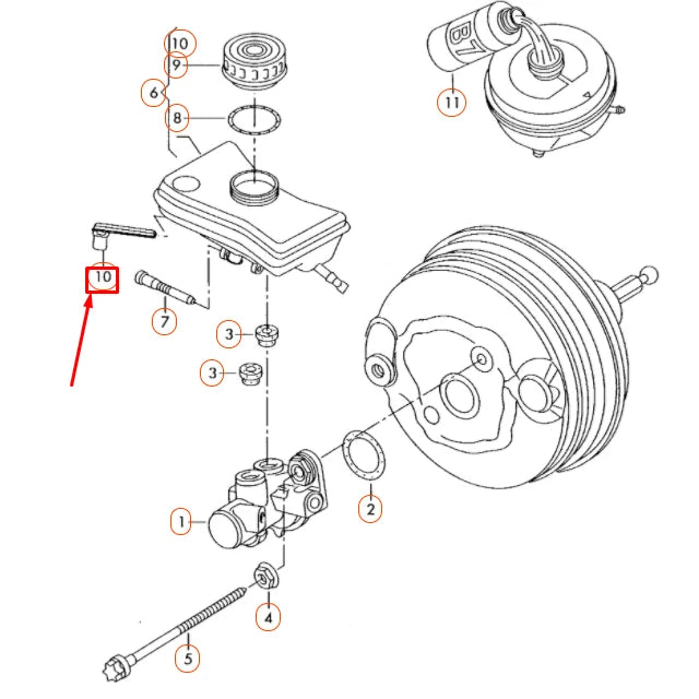 NEW AUDI A4 B7 BRAKE FLUID RESERVOIR LEVEL SENSOR 8E0611377 ORIGINAL