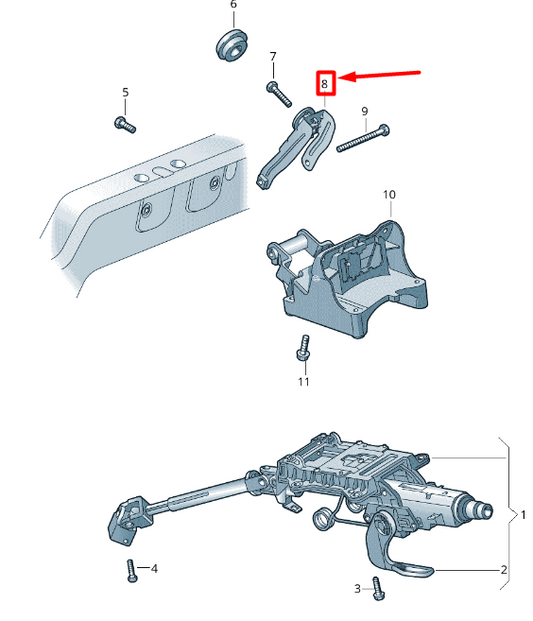NEW VOLKSWAGEN CADDY 2K MK3 STEERING COLUMN BRACE 1T2419293B ORIGINAL