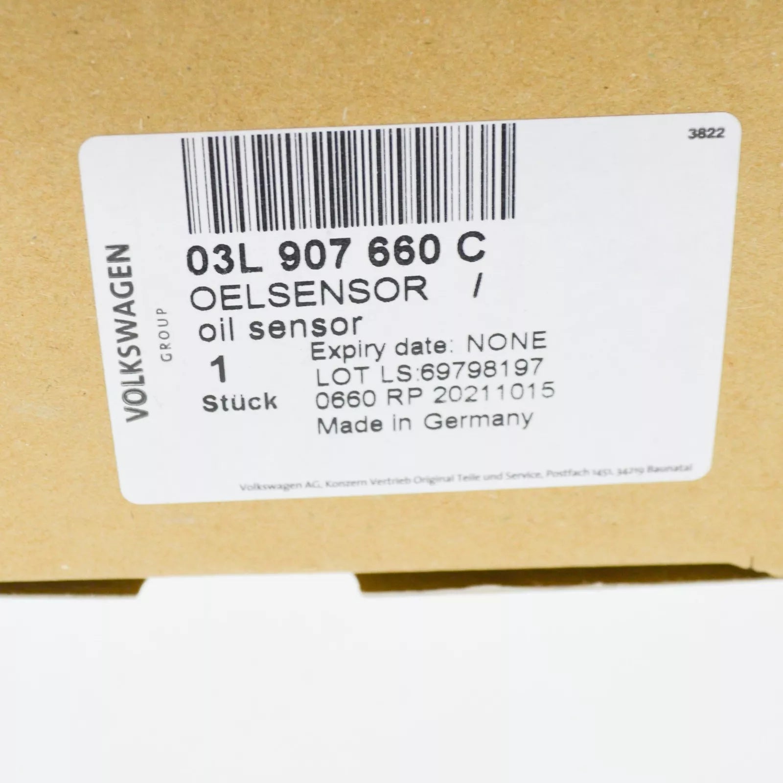 NEW VW TOUAREG 7P ENGINE OIL LEVEL SENSOR 03L907660C