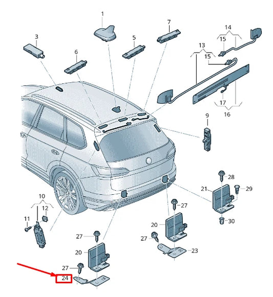 NEW VW TOUAREG CR LEFT AERIAL RETAINER 760035595A