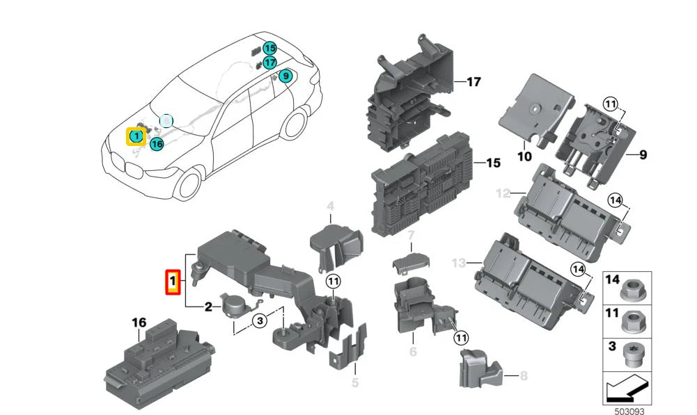 NEW BMW 3 G20 JUMP START BATTERY VOLTAGE TERMINAL 61146842526 ORIGINAL