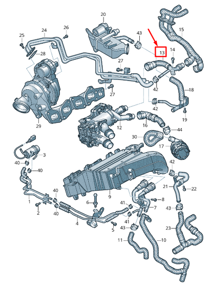 new audi a5 f5 engine coolant pipe with coolant hose 05l122157ce original