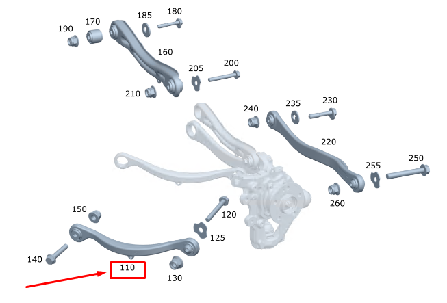 new mercedes-benz gls x167 rear right control arm a1673508000 original