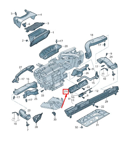 NEW AUDI A6 C8 FOOTWELL HEATER AIR GUIDE LHD 4K1819389