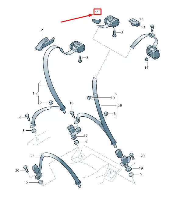 NEW AUDI A8 4H REAR RIGHT SEAT BELT GUIDE 4H0857782ADF3 4H0857782A DF3