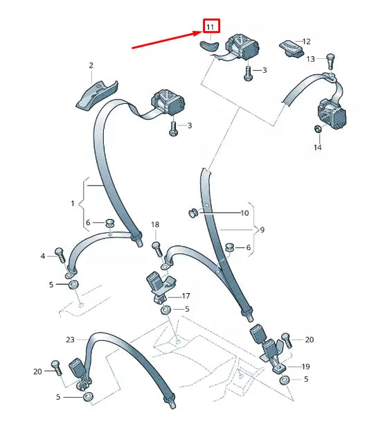 NEW AUDI A8 4H REAR RIGHT SEAT BELT GUIDE 4H0857782ADF3 4H0857782A DF3