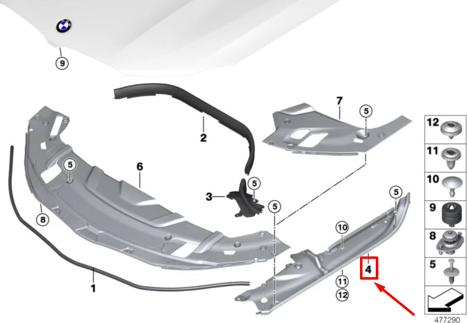 NEW BMW 7 G11 G12 LEFT SIDE PANEL SEALING 51767347399 7347399 ORIGINAL