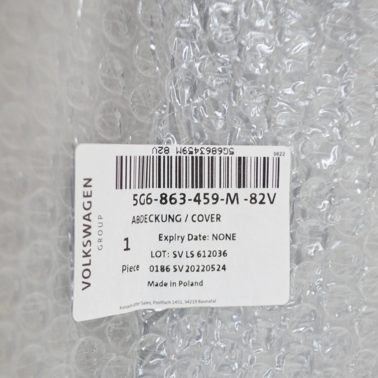 NEW VW GOLF MK7 REAR LID LOCK CARRIER COVER 5G6863459M82V ORIGINAL