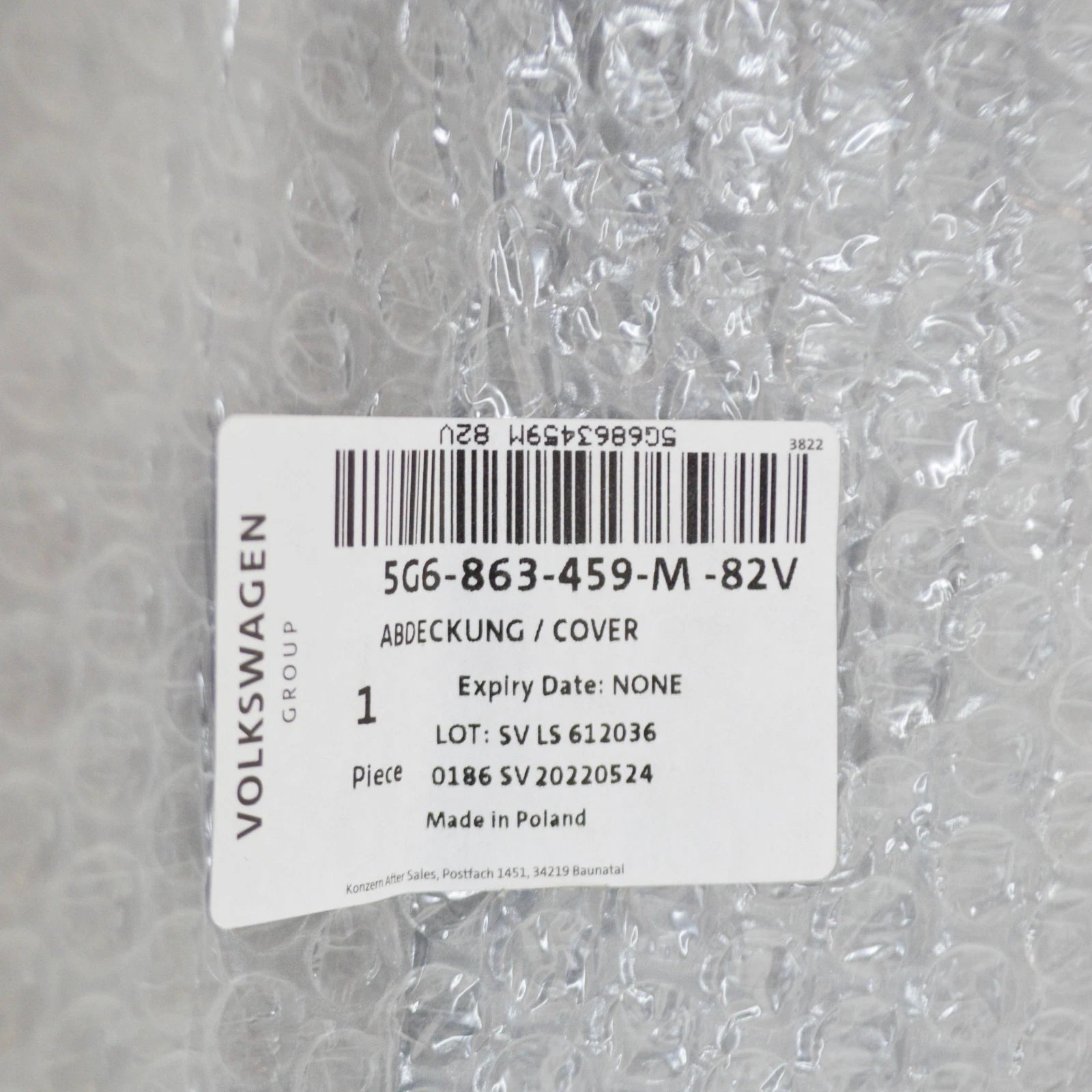 NEW VW GOLF MK7 REAR LID LOCK CARRIER COVER 5G6863459M82V ORIGINAL