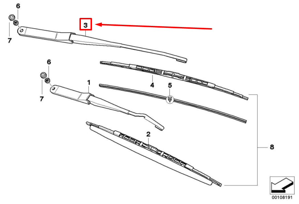 new bmw z4 coupe e86 front wiper arm 7198674 61617198674 original