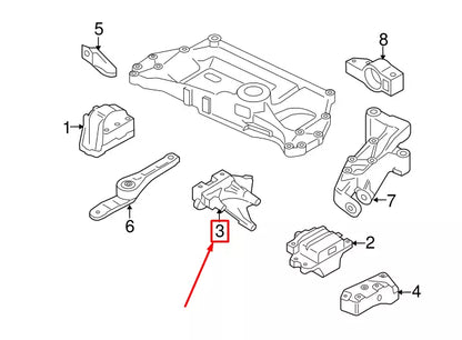 NEW AUDI A3 SPORTBACK 8P RIGHT ENGINE SUPPORT BRACKET 03L199207 ORIGINAL