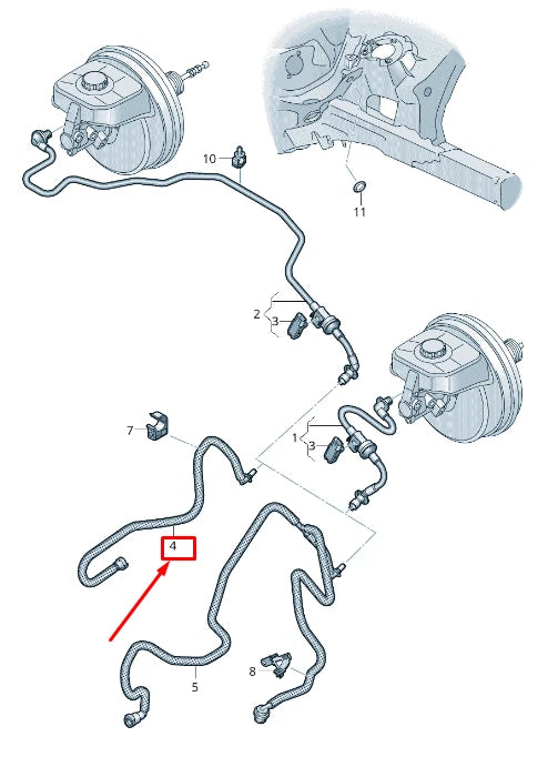 NEW AUDI A8 4N VACUUM PIPE 4N0611931AN