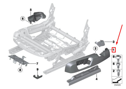 NEW BMW 2 COUPE F22, F87 FRONT LEFT SEAT TRIM 52107293577 7293577 ORIGINAL