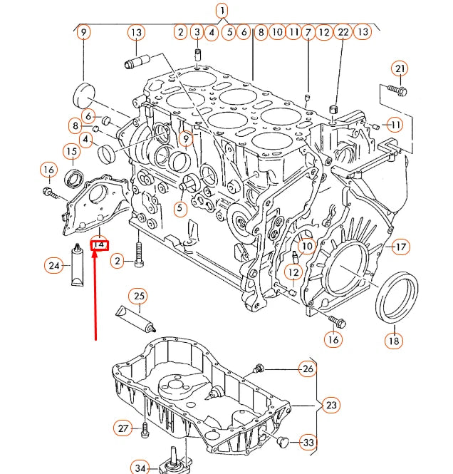 NEW AUDI A3 8P FRONT CRANKSHAFT SEALING FLANGE 022103151D ORIGINAL