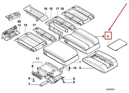 NEW BMW 7 E38 REAR CENTER ARMREST COVER 51168185420 8185420 ORIGINAL