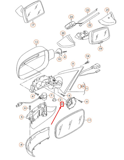 NEW VW TOUAREG 7L FRONT DOOR MIRROR ADJUSTING UNIT WITH MOTOR 3D0959578C