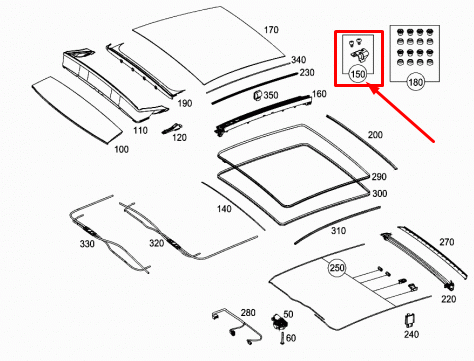 NEW MERCEDES-BENZ A W176 SUNROOF CORNER BRACKET A1767820012 ORIGINAL